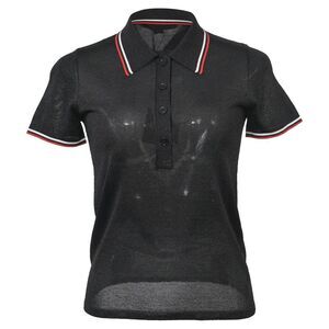 Alexander Wang Semi-Sheer Knit Polo Shirt in Black Viscose